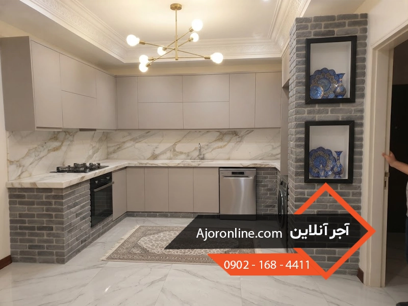 کابینت آجری با صفحه سنگی
