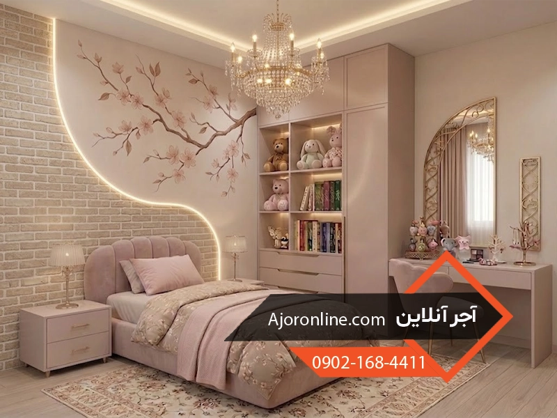 دکوراسیون اتاق خواب دخترانه کلاسیک