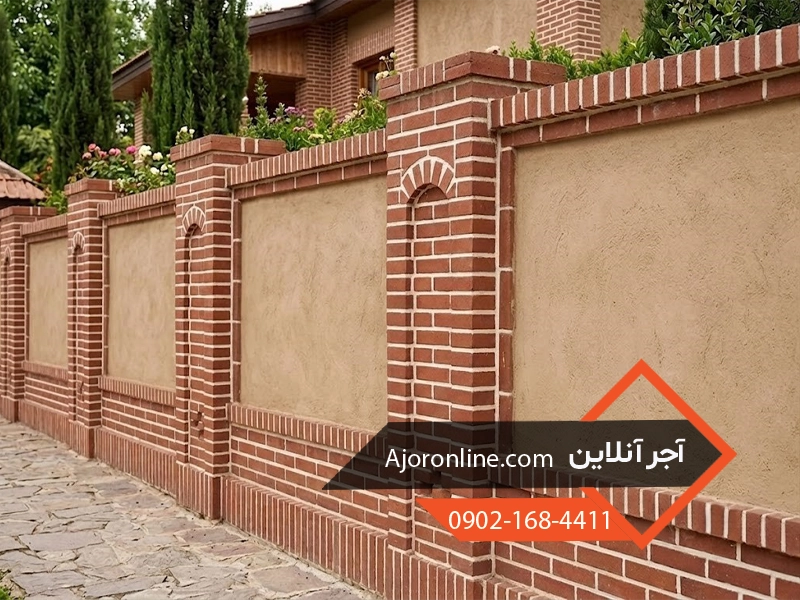 حصارکشی باغ بقا دیوار آجری و کاهگل