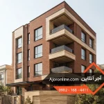 نمای آجر قرمز و سنگ