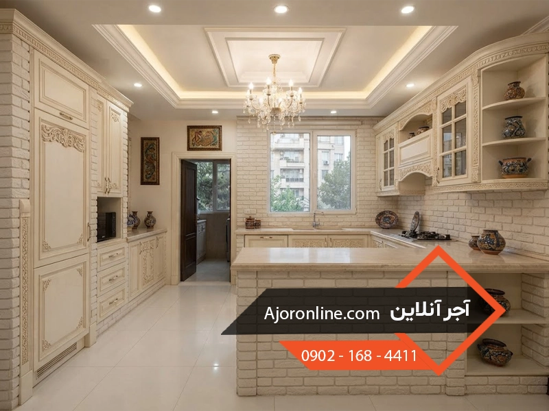 کابینت آجری سفید