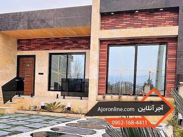 نمای سنگ و آجر یک طبقه