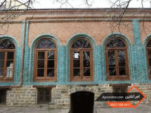 آجر لعابدار فیروزه ای در نما